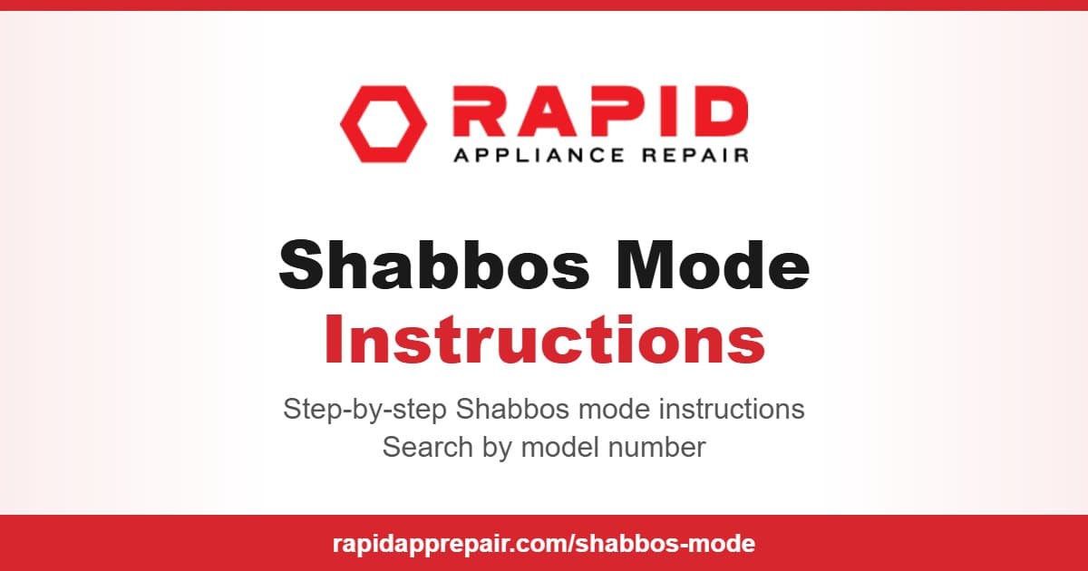 Rapid Appliance Repair (Shabbos Mode Services)