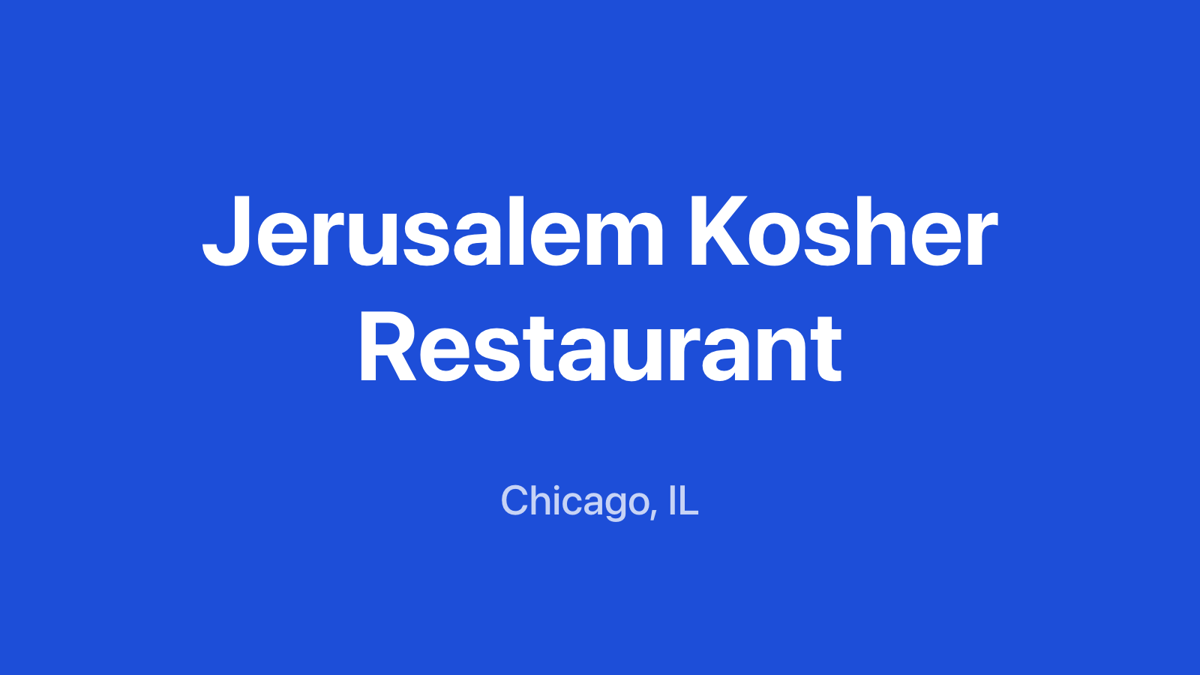 Jerusalem Kosher Restaurant