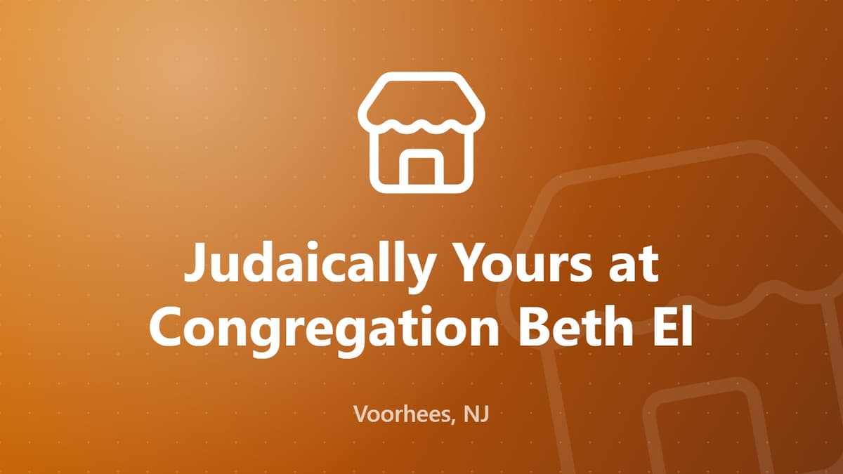 Judaically Yours at Congregation Beth El