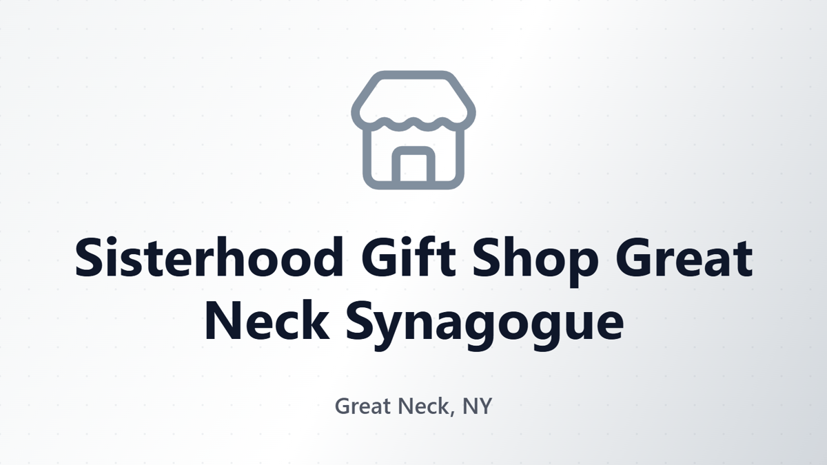 Sisterhood Gift Shop Great Neck Synagogue